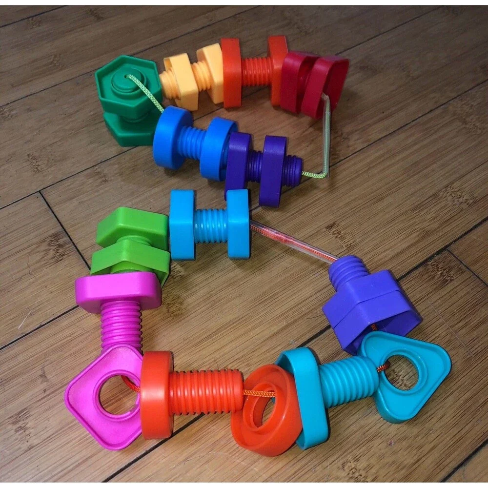 Jumbo Nuts & Bolts Toy Set Fine Motor Skills Montessori Style STEM Preschool OT